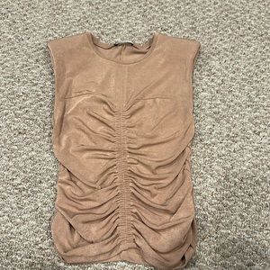 Zara shoulder padded top with scrunching.